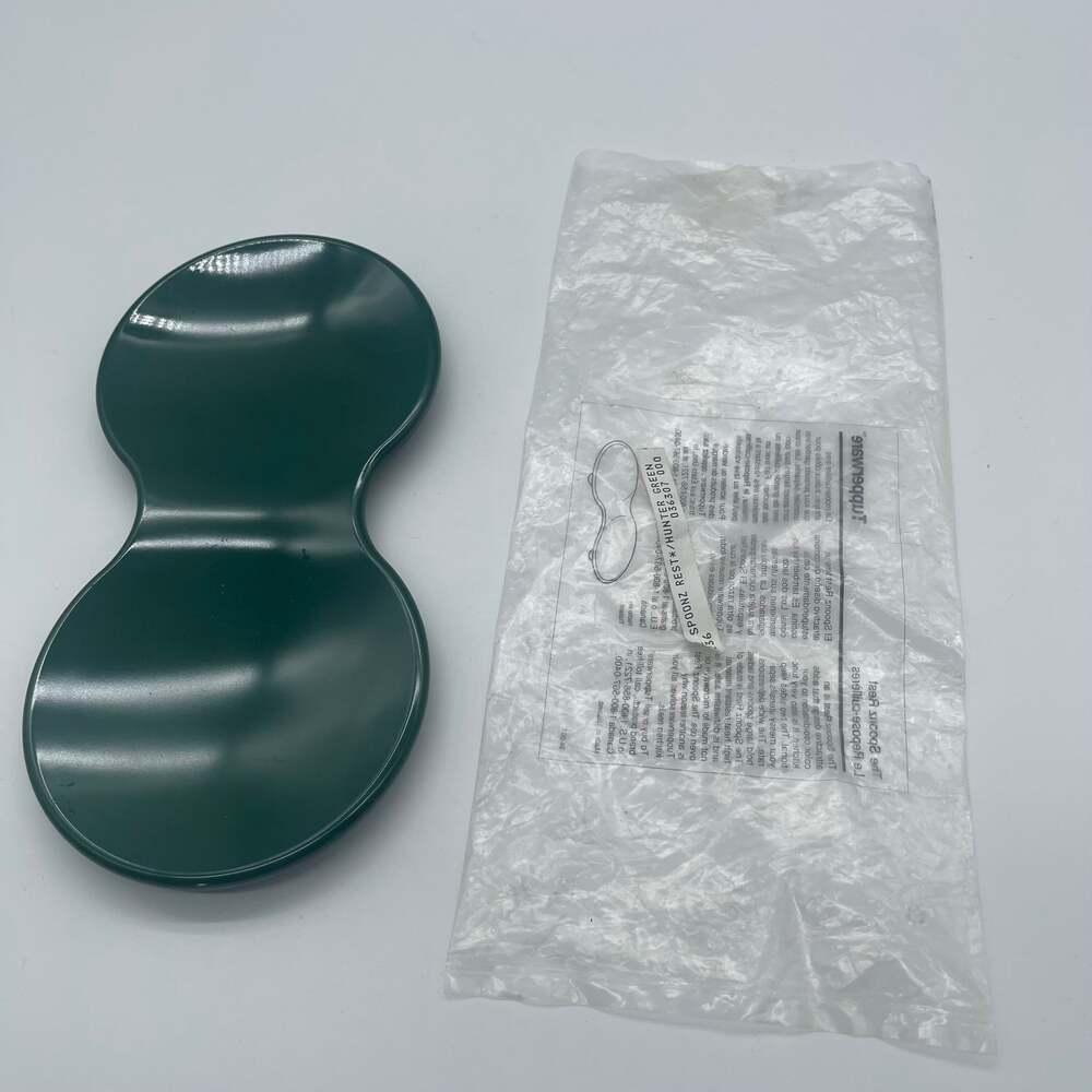 Vintage Tupperware Hunter Green Spoonz Rest Double Sided Spoon Rest 3039